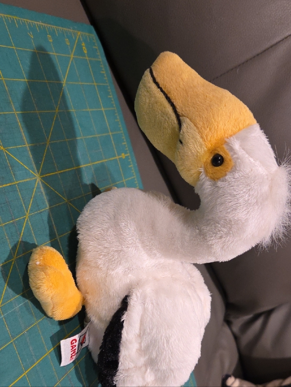 GANZ White and Yellow Plush Pelican Stuffed Animal